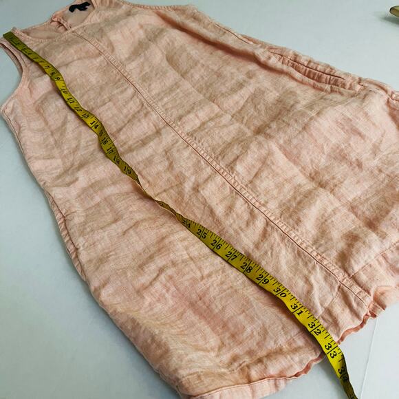 J. Crew Linen Short Sleeve A Line Dress Size XS Coral - Picture 9 of 10
